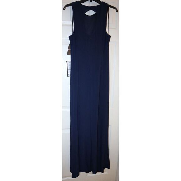 MSK 93900363L Sz 16 Navy Style Setter Embellished Front-Slit Evening Gown - Picture 2 of 12